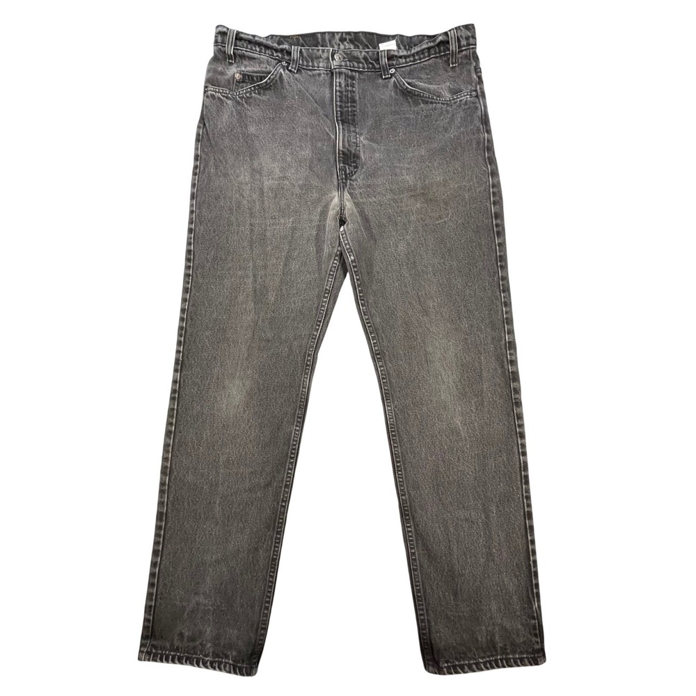 Levi's Black 505 Orange Tab Faded Vintage Distressed Jeans Men 38x30 READ